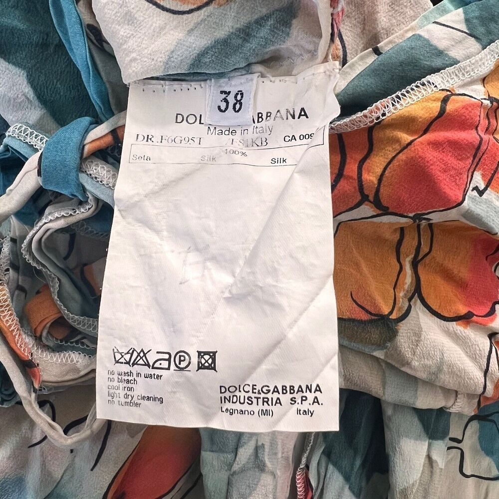 Dolce & Gabbana Jumpsuit‎ Women’s 6 Silk Wide Leg Majolica Water Color Print - Picture 5 of 10